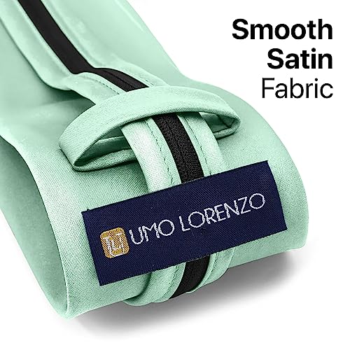 Image of boxed-gifts Umo Lorenzo Mens Zipper Ties Solid Color Pre Tied Polyester Neckties for Men and Women