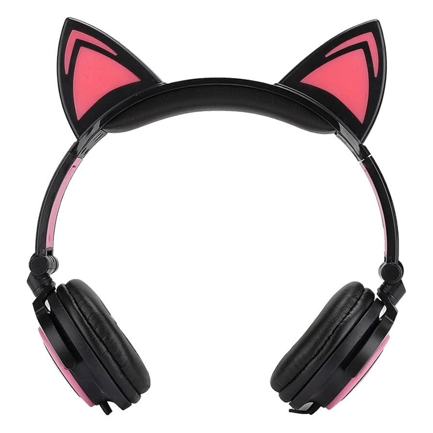 Amazon.co.jp: マイクロUSB猫耳ヘッドホン、LEDライト付き
