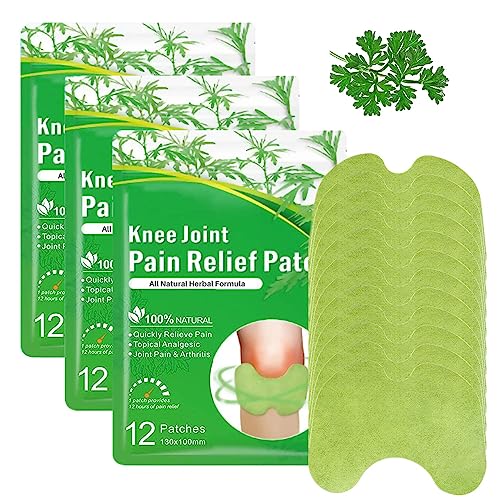 36PCS Flexiknee Natural Knee Patch, Natural Knee Patches, Flexiknee Knee Joint Patch, Wormwood Heat Patches for Knee Shoulder Neck and Back