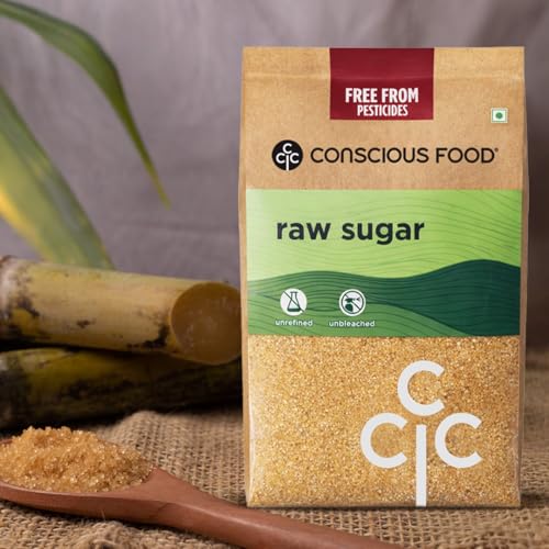 Image of Conscious Food Natural Raw Sugar, 1 kg | Unrefined & Unprocessed Sugar | Khandsari, Desi Khand | Natural Sugar