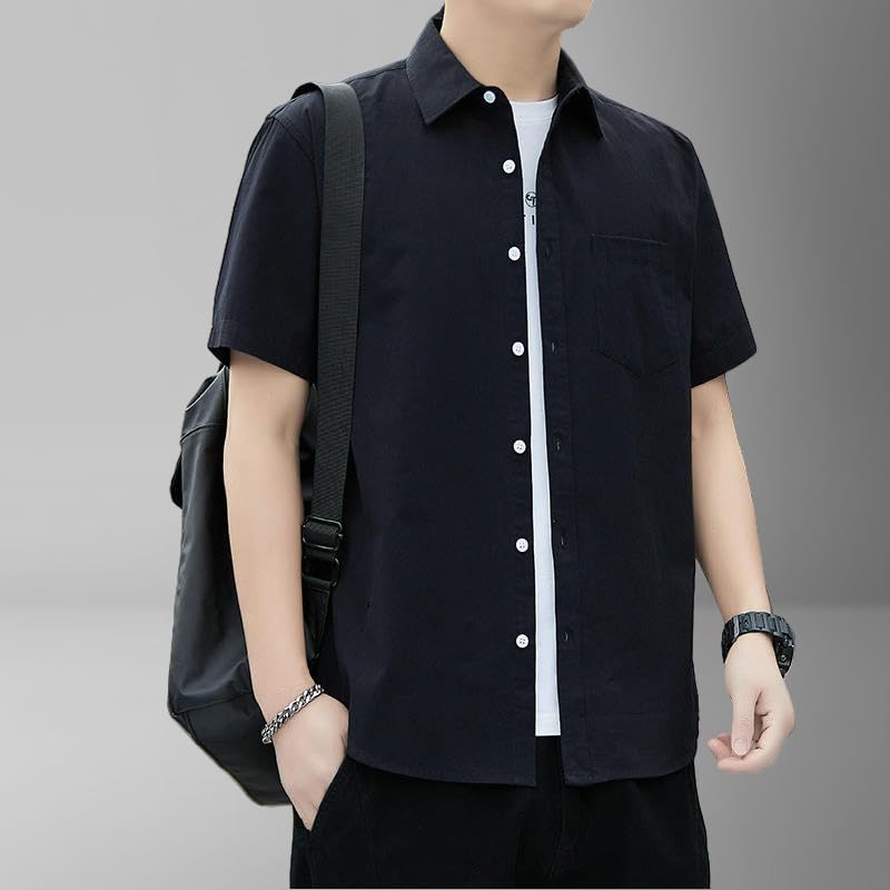 Chemise d'été manches courtes homme style coréen tendance slim - 7