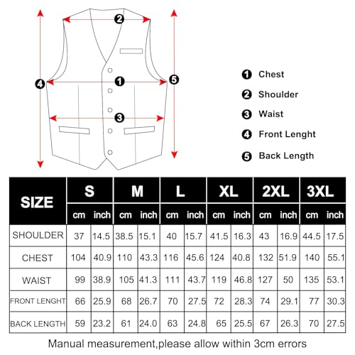 DiBanGu Men's Formal Suit Vest Solid Business Vest Slim Fit V-Neck Dress Waistcoat for Suit or Tuxedo Wedding Party3
