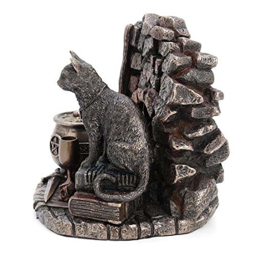 Estatua gato negro bronce antiguo 4.875 pulg miniatura 6