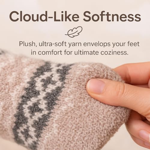 Image of Sweet Dreams Plush Cloud Socks - Super Soft, Warm & Cozy Lounging, Cold Weather, Sleep Socks for Women & Men