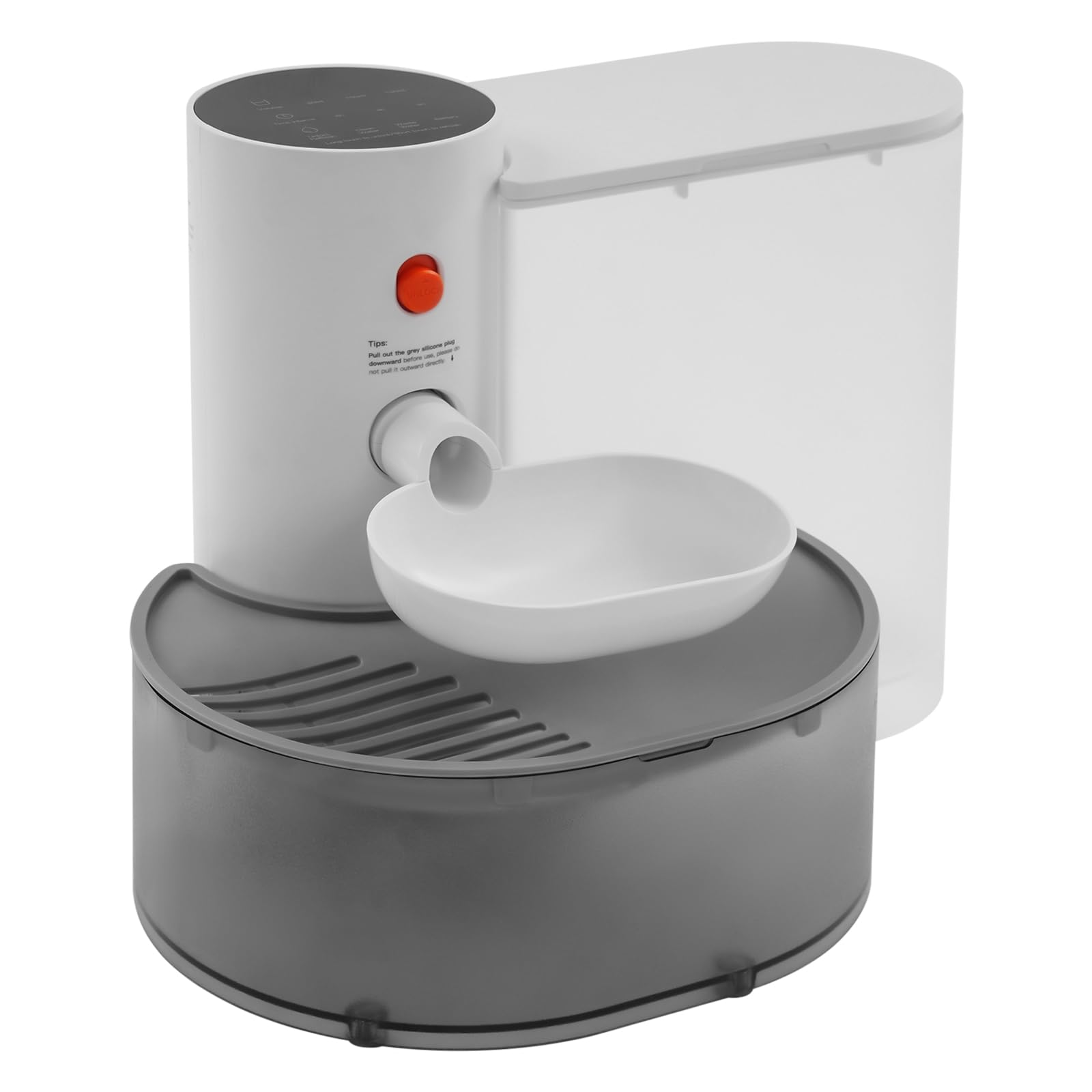 Fuente de agua automática para gatos y perros, 3 L de agua dulce + 1,5 L de agua residual, batería de 180 días, sin mantenimiento sin filtro, fuente de agua higiénica para mascotas con control