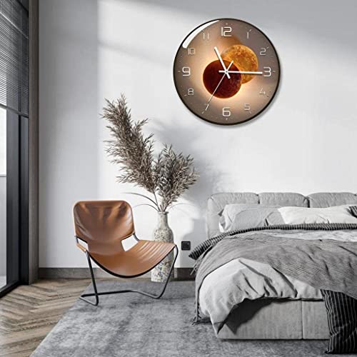 Image of TEKCOOL Wall Clock 12 inch Silent Quartz Decorative Wall Clock Non-Ticking Classic Digital Clock Battery Operated Round Easy to Read Handheld Complete Home /Kitchen /Bedroom(419);