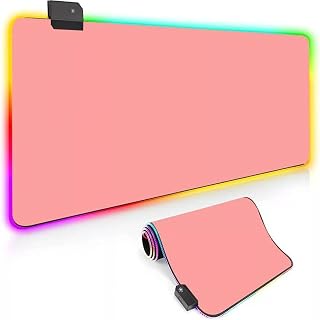 Mousepad Gamer LED RGB Tecido Antiderrapante Dobrável Resistente à Água 80x30cm Plug & Play USB Preto (Rosa)