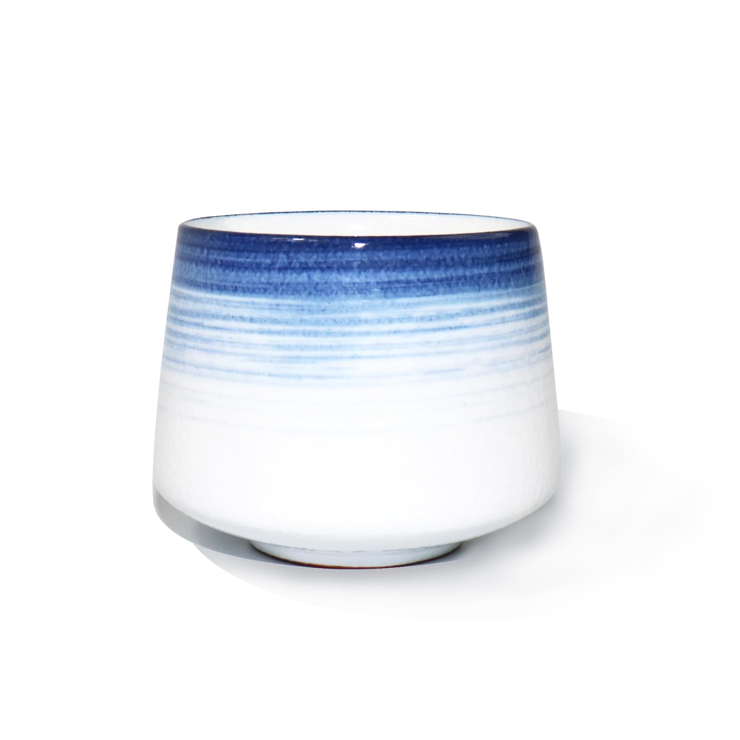 DRHYO 6oz Cappuccino Coffee Cups, Personalised Coffee Cup Without Handle, Ideal for Coffee Shops, Offices, Home, Interesting Gift for Women, Colleagues,Blue Lines