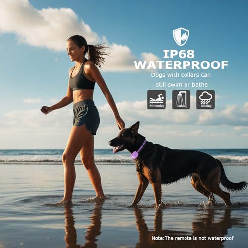 Dog Shock Collar - 2600FT Dog Training Collar with Remote, 3 Modes(Beep/Vibration/Shock), Security Lock, IP68 Waterproof Rechargeable E-Collar for 10-120lbs All Breeds (Purple) - Image 5
