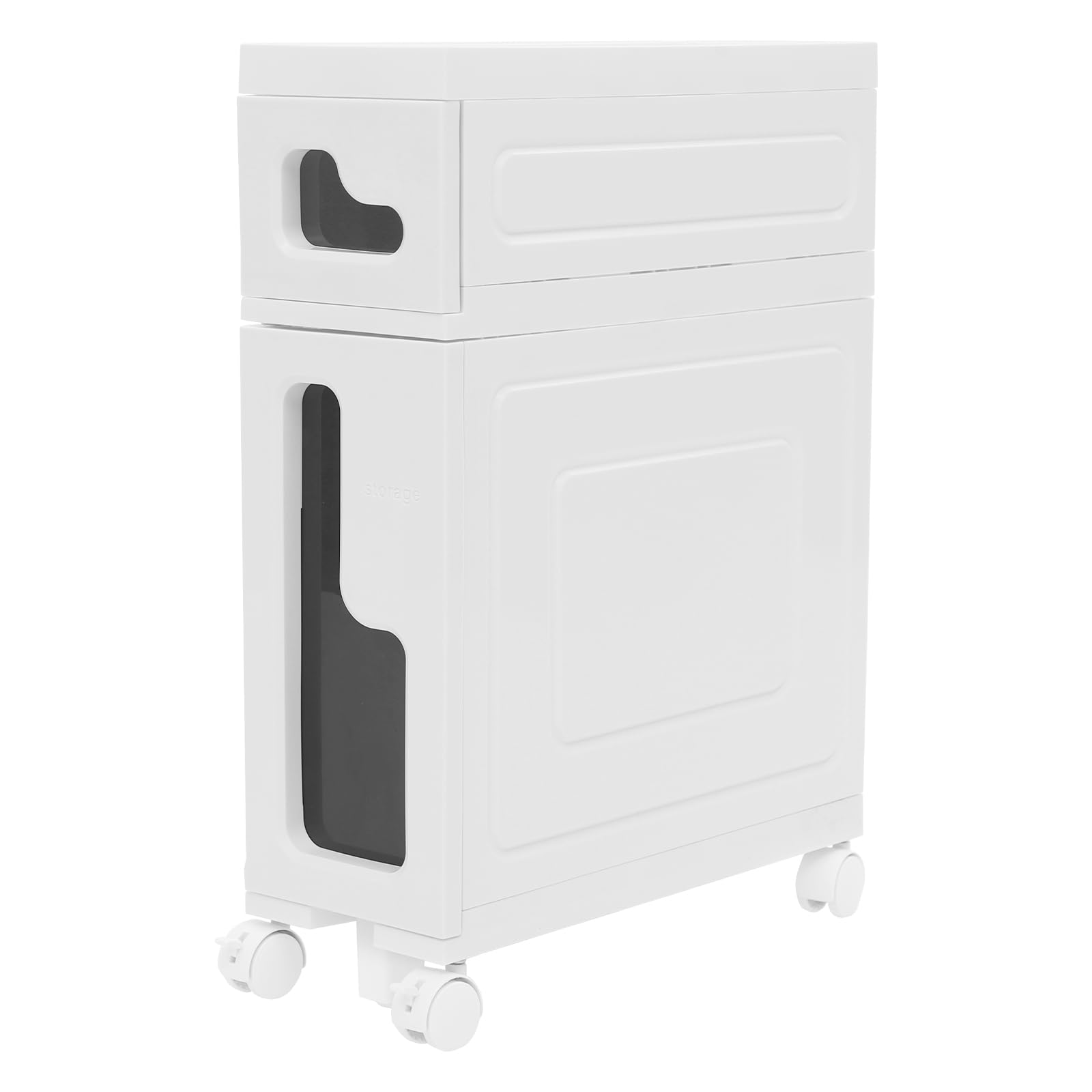 Kllkmmws Storage Cabinet for Small Spaces, Over The Toilet Cabinet for Skinny Bathroom Storage Corner Floor (2-Tier)