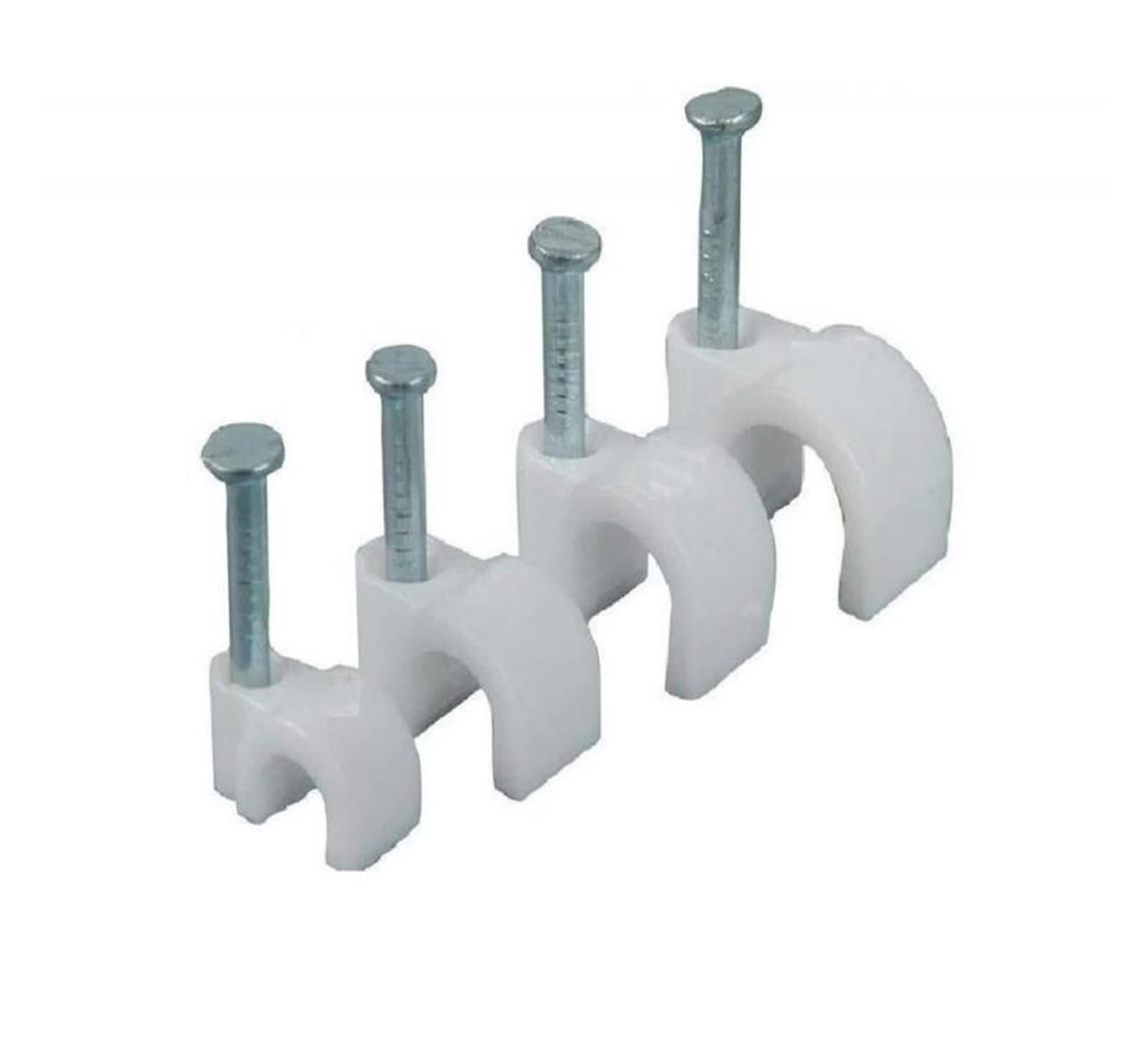 Eefpxwtz White Nailed Pipe Clamp， Cable Nail Clips 4-12Mm Internal Width 100 Pcs(Internal Width 10Mm)
