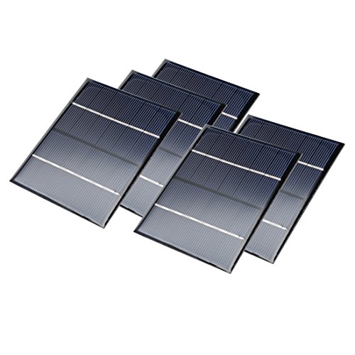 sourcingmap 5Pcs 6V 200mA Poly Mini Solar Cell Panel Module DIY for Light Toys Charger 110mm x 92mm