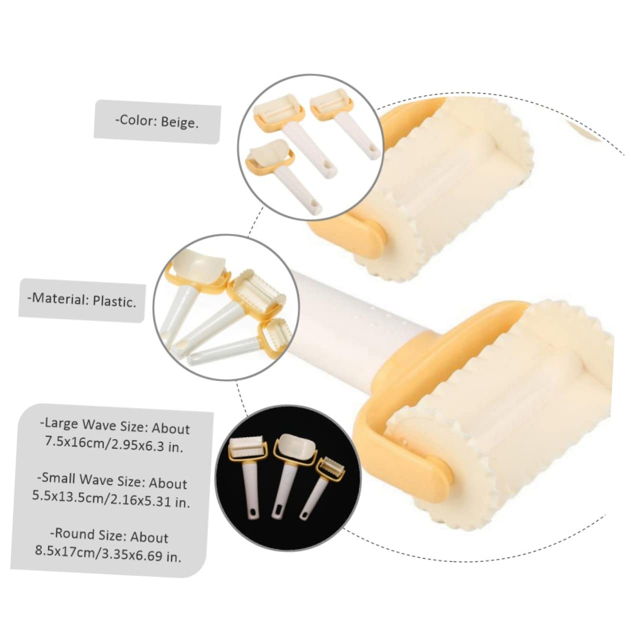 Amosfun 3 Juegos 3 Piezas De De Plástico Fondant Herramienta De Corte De Pastel Cortadores De Galletas Rodantes Rodillo De Pastelería Fondant Cortador De Galletas Para El Hogar