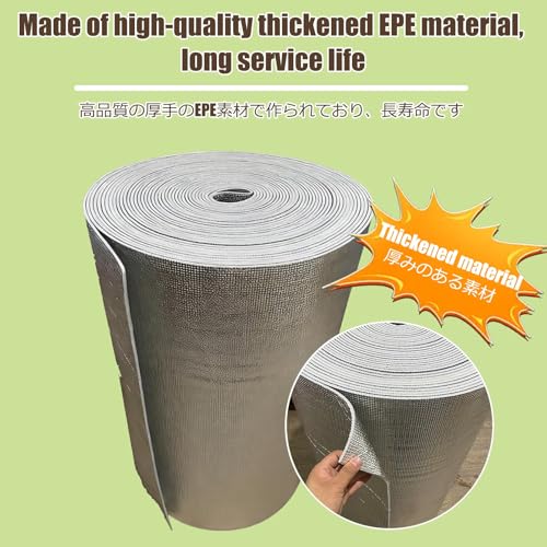 Rotolo di pellicola riflettente per termosifone, a doppio strato, isolamento termico e barriera termoriflettente, autoadesiva, a bolle d'aria (600 cm x 0,5 cm) per efficienza energetica