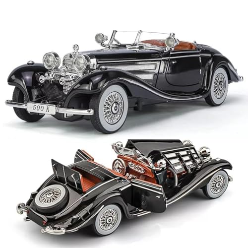 Image of Mercedes Benz 1936 500K Special Roadster SUV Car 1:32 Scale Model Car Exclusive Alloy Metal Pull Back Die-cast Diecast Metal Pullback Toy Openable Doors & Light Music【Colors as Per Stock 】