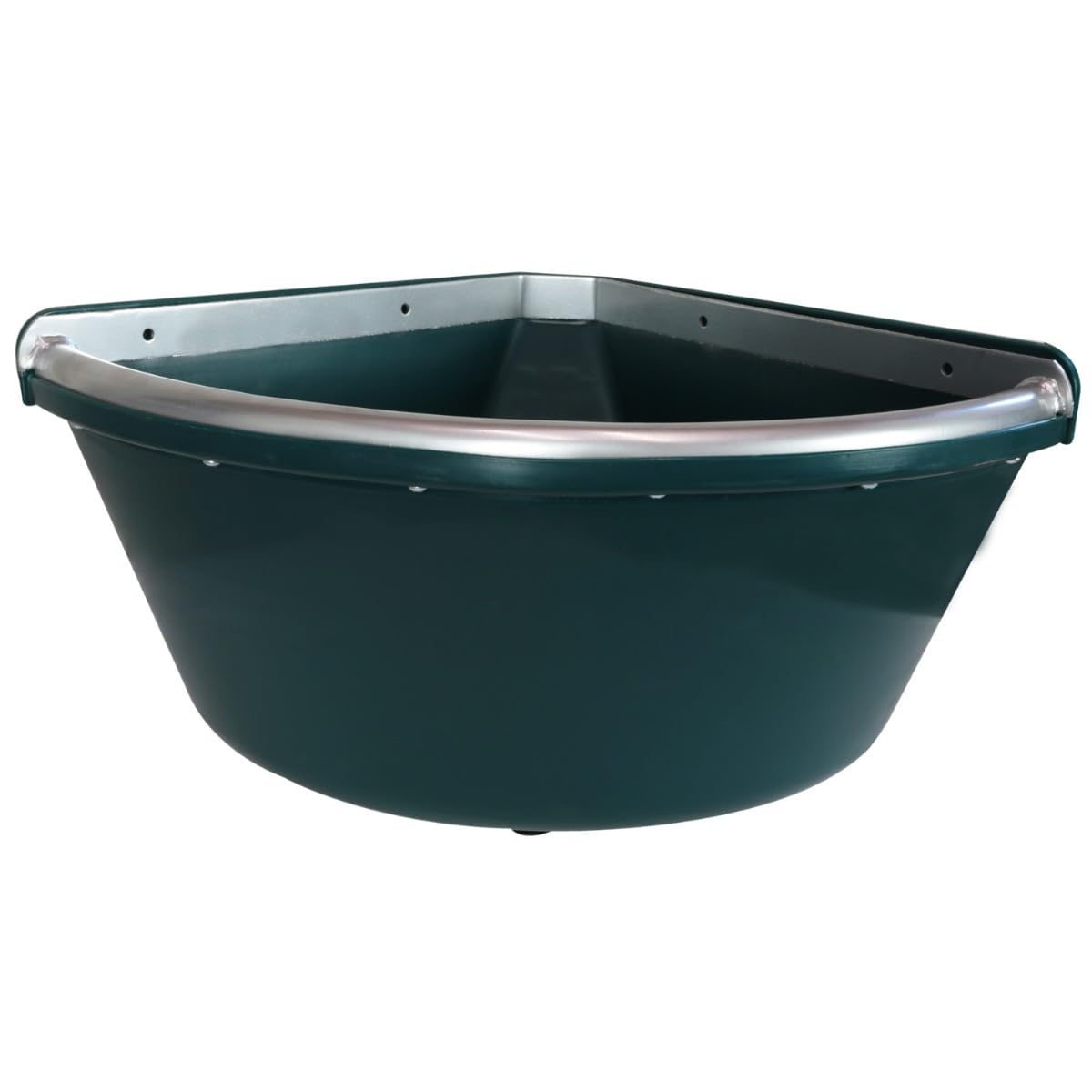 Comedero Angular Ideal para Caballos con Borde Anti-Desperdicio de Metal Pesado y Galvanizado, Tapón de Vaciado, Color Único, Capacidad 20 Litros, para Establo y Box para Caballos