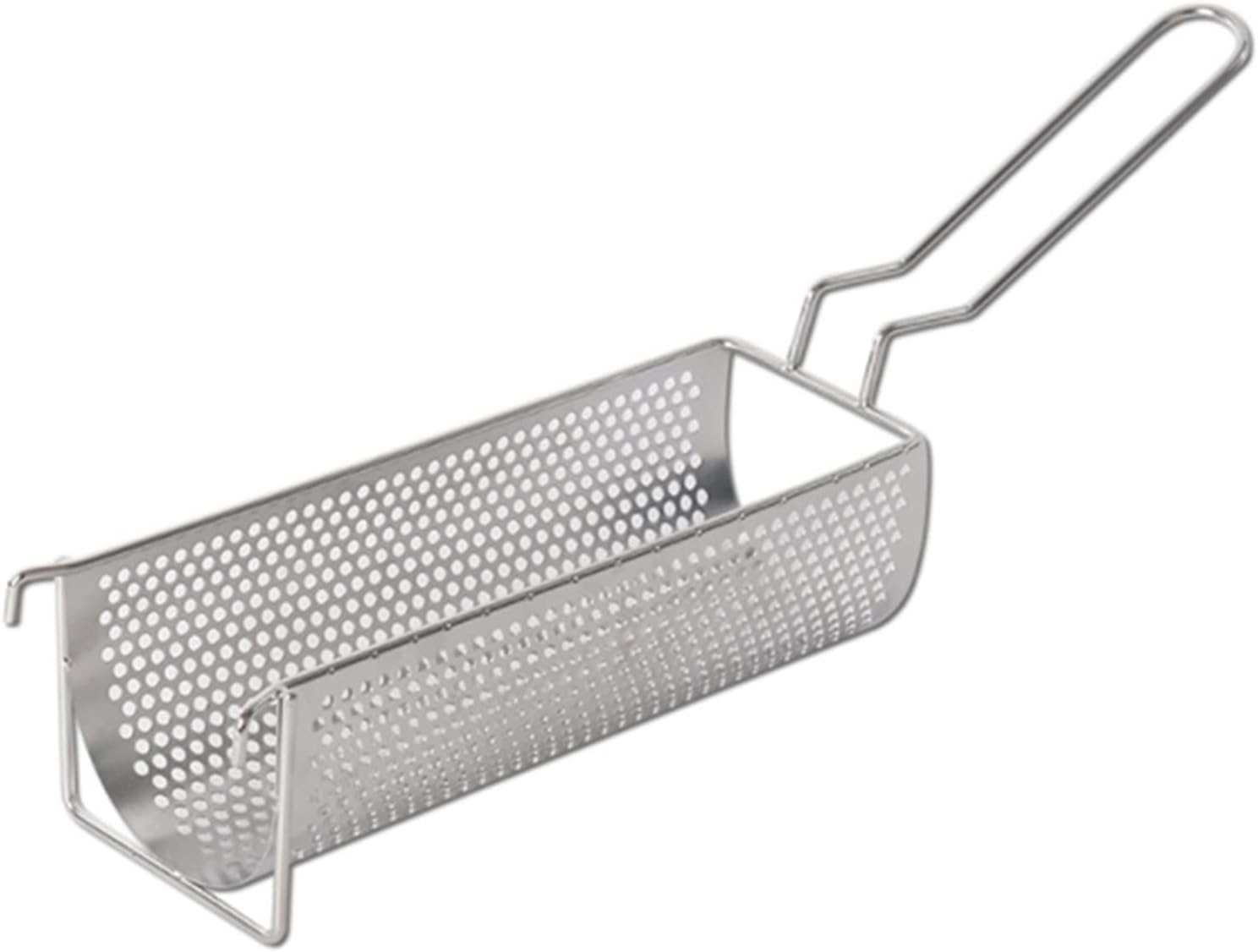 Fryer Basket, Fryer Basket/Skimmer Spoon Stainless Steel Frying Baskets Long Chip Containers French Fries and Chips Frying Baskets Strainer Basket