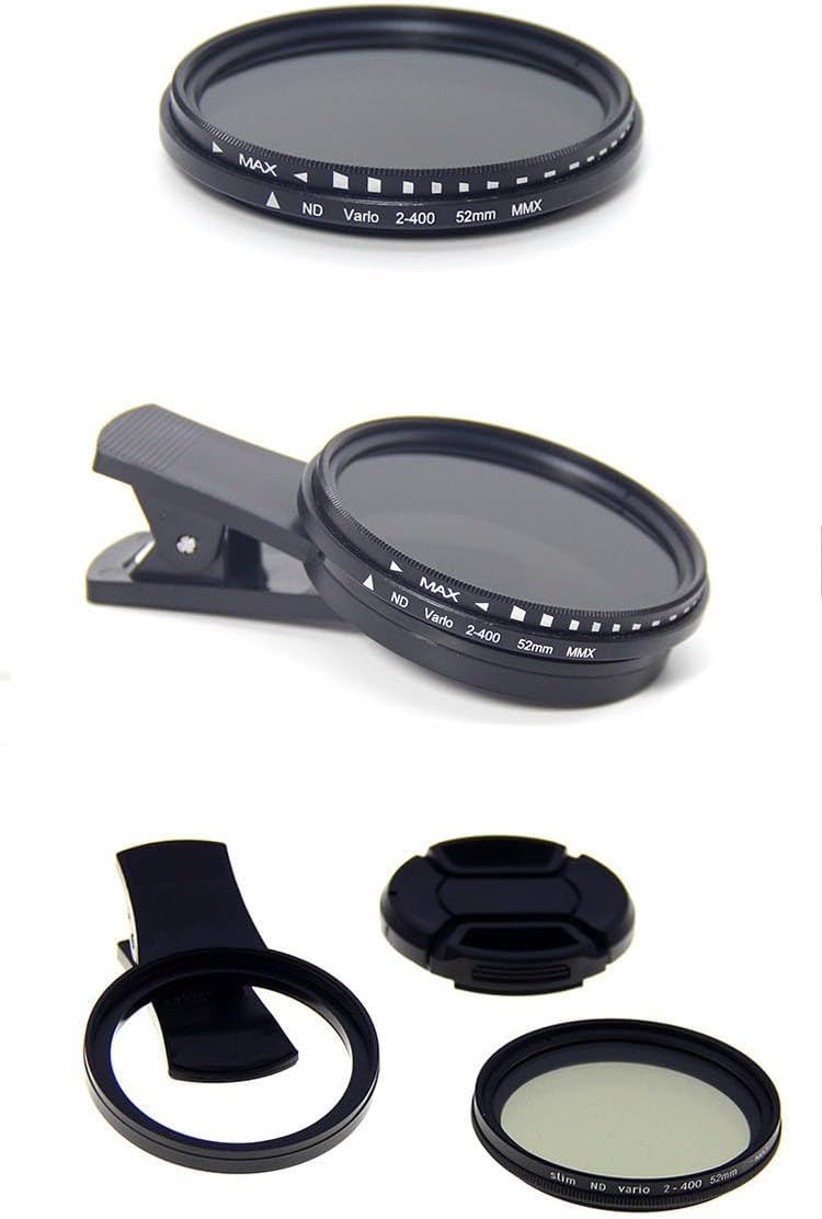 52mm Polarized Smart Phone Universal ND 2-400 CPL Filter Clip Kit for Samsung iPhone Camera Accessories Cell Phone Android Lens Attachments Polarizer for iPhone x Neutral Density Filters Mobile