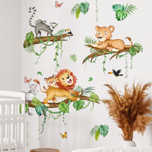 Vinilos decorativos animales de la jungla 35.43"x11.81" miniatura 5