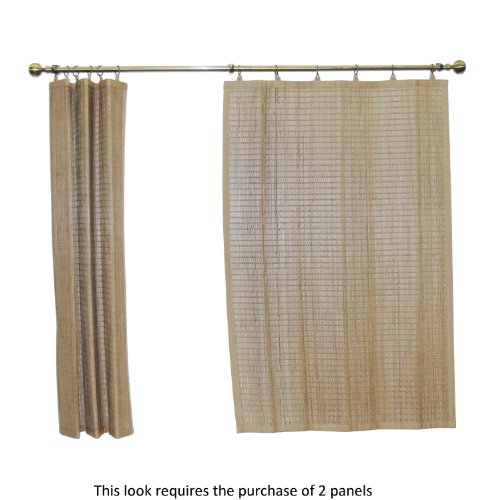 Bamboo Ring Top Curtain Window Panel, 40 by 63-Inch L x H, Driftwood - Thumbnail 4