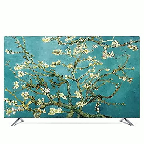 Generico Custodia Protettiva TV Impermeabile 19 "- 80" 22 pollici da 75 cover decorativo for schermo TV PC albero floreale impermeabile verde(22 inch)