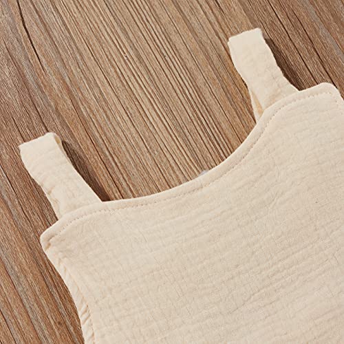 Toddler Kids Baby Girl Sleeveless Ruffle Romper Jumpsuit Backless Playsuit Outfit Overalls (Beige, 4-5 Years) #TOP7