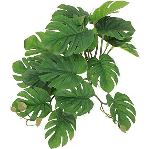 POPETPOP Home Decor Reptile Tank Green Plants Terrarium Plant Ornament Artificial Reptile Plants Reptile Box Hanging Vine for Reptiles and Amphibians Tank Decorations Artificial Plants