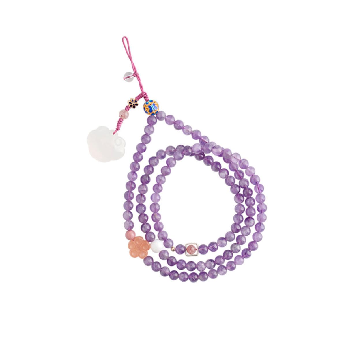 Ciieeo Cordón de Amatista Natural Cadena Decorativa, Teléfono