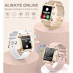 Smartwatch Damen mit Telefonfunktion, 1,59" Touchscreen Fitness Tracker, Wasserdicht Fitnessuhr mit Pulsmessung, Schlafüberwachung, Schrittzähler, Multi-Sportmodi, Smart Watch Damenuhr für Android iOS – Bild 2