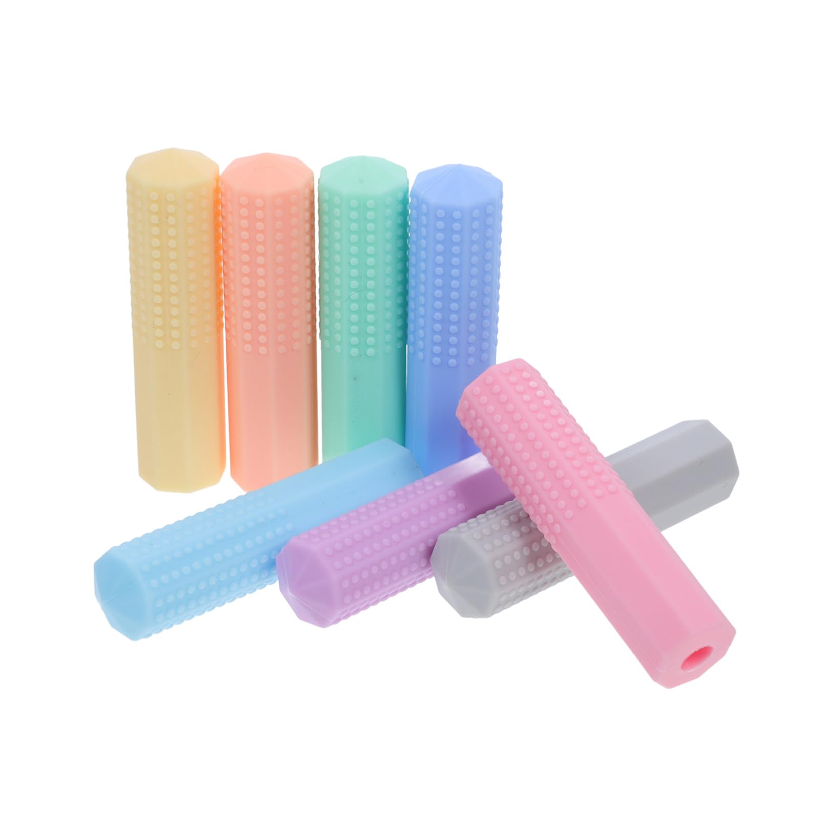 SHINEOFI 24 Pezzi Tappi per Matite in Silicone Masticabili Colorati per Supporto Sensoriale con Stimolazione Orale Adatti Matite e Penne per Studenti e Ambienti Educativi