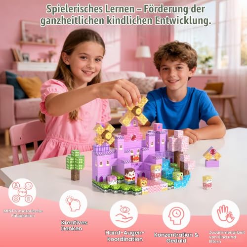 Gryxpox 150 Stück Magnetblöcke, magnetische Bausteine, Magnetblöcke für Kinder von 4 bis 8 Jahren, magnetische Würfel… – Ansicht 5
