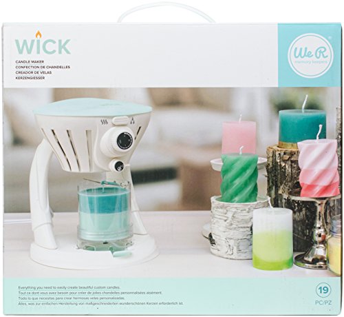 We R Memory Keepers, Wick Candle Making Kit, Includes 3 pounds of Paraffin Wax, 72 inches of Cotton Wick, 3 Rubber Stoppers, Pigment, Molds, Mixing Chart, Compatible with Beeswax, Soy and More