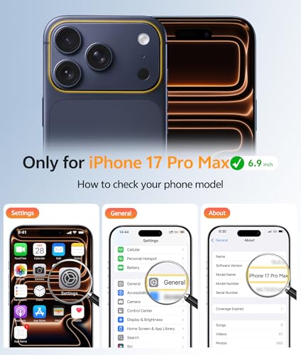 Image of FNTCASE for iPhone 17 Pro Max Case: [Compatible with Magsafe] Translucent Matte Cases with [Full Camera Protection] [Screen Protector] Military Grade Shockproof Protective Phone Cover - Black Circle