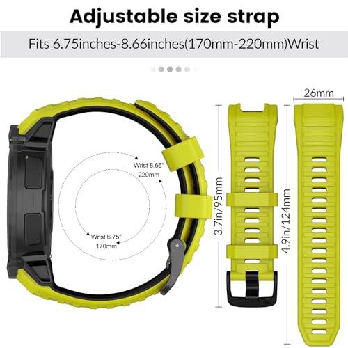 MYSNBKN 26mm Watch Strap for Garmin Instinct 2X/Instinct 2X Solar, Tactical Soft Silicone Replacement Strap with Adapter Tools - Image 3