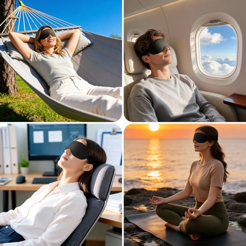 Gritin Schlafmaske für Seitenschläfer Damen & Herren 3D Bequem Schlafbrille
