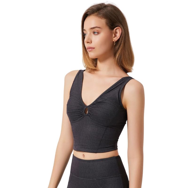 Women's Sports Bra Top Running Fitness Vest Yoga V Neck Sleeveless Comfortable Top