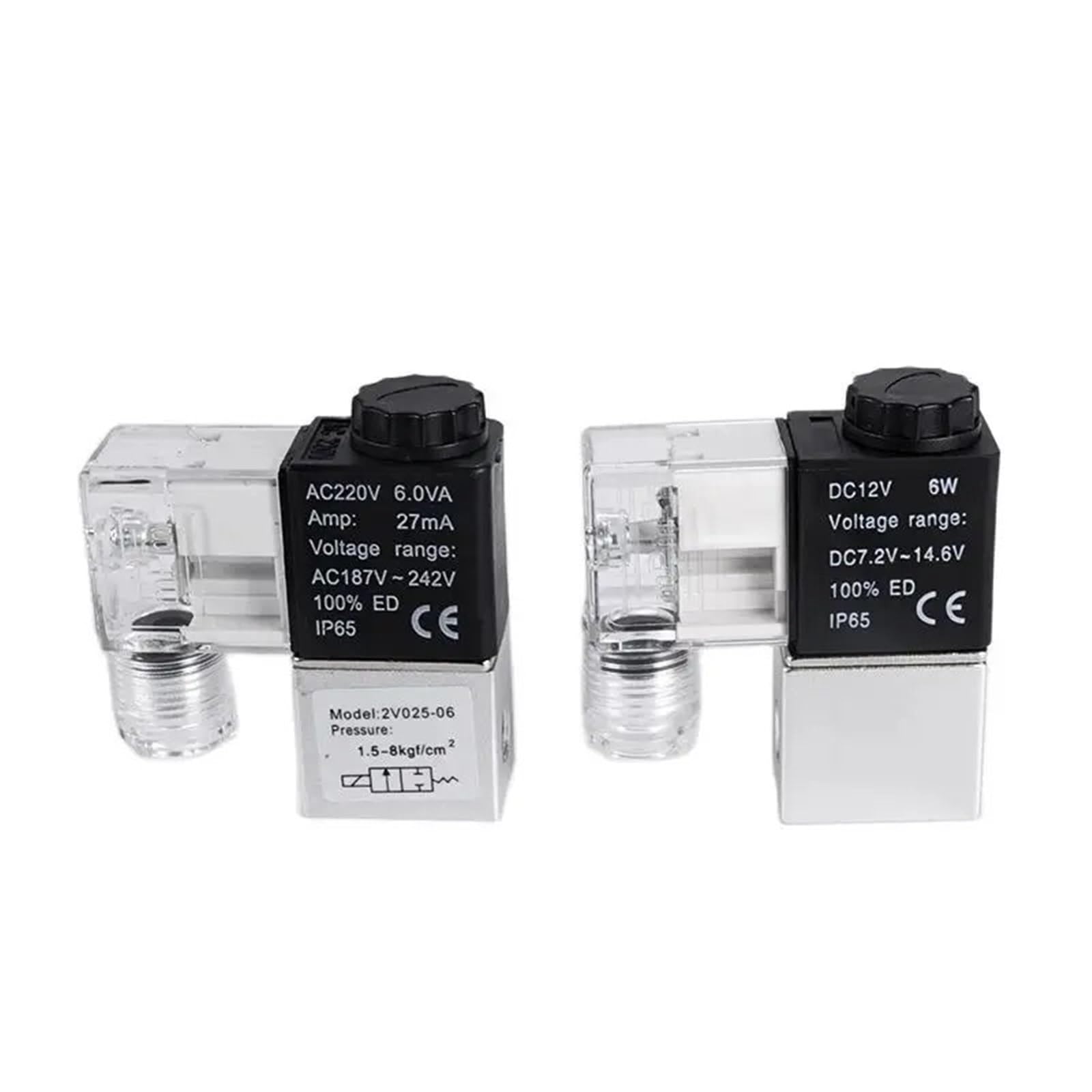 Électrovanne pneumatique 2V025-08-NC 12V normalement fermée, vanne d'arrêt eau huile air comprimé