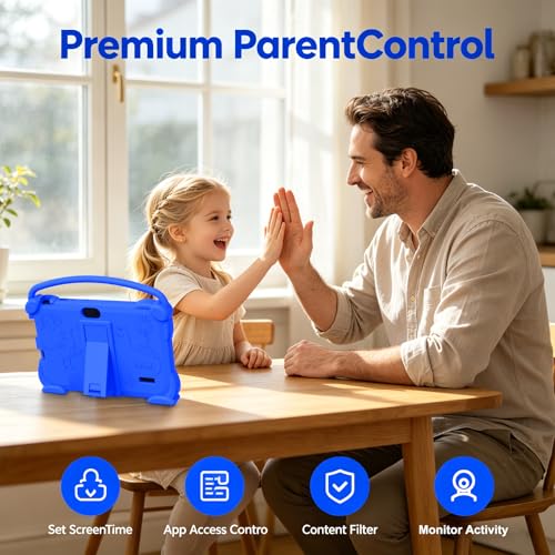 Image of 7 inch Kids Tablet, Android Tablet for Kids, 4GB RAM+32GB ROM+1TB Expand, Toddler Tablets with Shockproof Case, Parental Contral, 1024*600 IPS Screen, 3000mAh Battery, Educational, Games, Blue