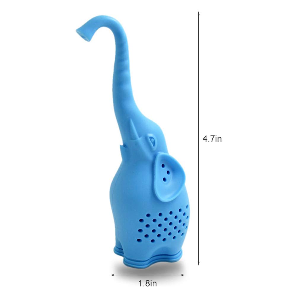 Macabolo Silicone Tea Infuser, Elephant Shape Reusable Leaf Tea Bags Filter Infuser for Loose Tea and Tea Leaves - Image 2