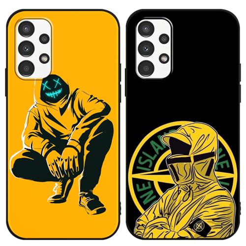 Yomyejisoo 2 Piezas Funda para Samsung Galaxy A13 4G 6,6'con Stone Island Moda Aesthetic Diseño Patrón, Suave TPU Silicona Protectora Carcasa Antichoque Case para Samsung Galaxy A13 4G,Cool