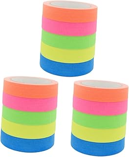 VILLCASE 15 Rolos Brilham No Escuro Fita Fluorescente Fita Adesiva Fita Luminosa Fita De Algodão Luz Roxa UV