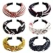 Produktbild 6 Stück Haarreif Damen Vintage Breit Haarband Retro Stirnband Haarreifen mit knoten Kopf Warp
