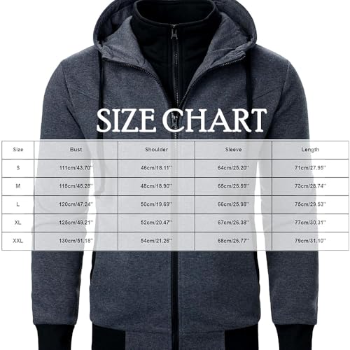 Mens Jacket With Hood Double Zipper Casual Patchwork Trendy Hooded Sweatshirt Fall Coat2