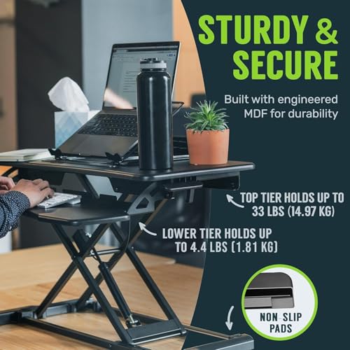 image for TechOrbits OF-S06-2 Desk Converter-37-inch Height Adjustable, MDF Wood