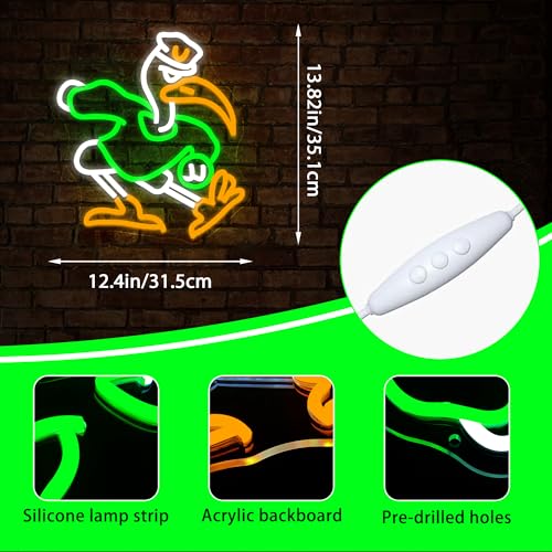 Image of University Neon Sign for Wall Decor University Football Team Logo Led Neon Sign for Man Cave Birthday Gifts for Fans Dimmable Led Neon Light for Party Club Bar Dorm Decor Size13.8 * 12.4In(P139)