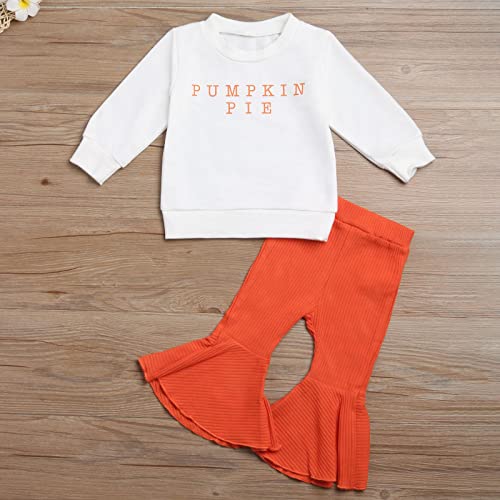 Set Vestito Per Bambina Per Halloween E San Valentino Con Felpa A Tema 'Little Miss' E Pantaloni A Campana, Zucca E Cuori, Taglia 2-3 Anni - 5