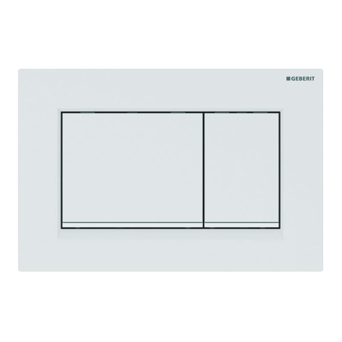 Geberit, Placca di comando Sigma30 115.883.01.1, per risciacquo a 2 quantità, colore bianco opaco, bianco 115883011