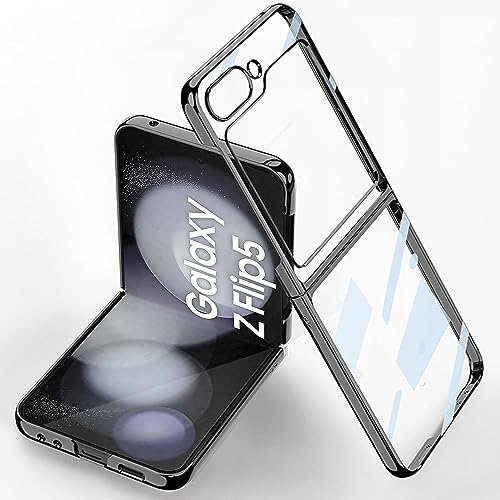 Kapa Phantom Ultra Thin Back Case for Samsung Galaxy Z Flip 5 with Front Tempered Glass | Electroplated Edges Full Body Protection Back Cover (Black) Kapa Phantom Ultra Thin Back Case for Samsung Galaxy Z Flip 5 with Front Tempered Glass | Electroplated Edges Full Body Protection Back Cover (Black)