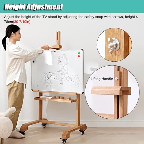 Soporte para TV Rodante Ajustable de Madera 75.5x62x150 cm miniatura 6