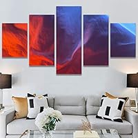 SIGNWIN 5 Panel Canvas Wall Art Abstract Colorful Decorative Elements Modern Artwork for Home Decorations Ready to Hang - 60